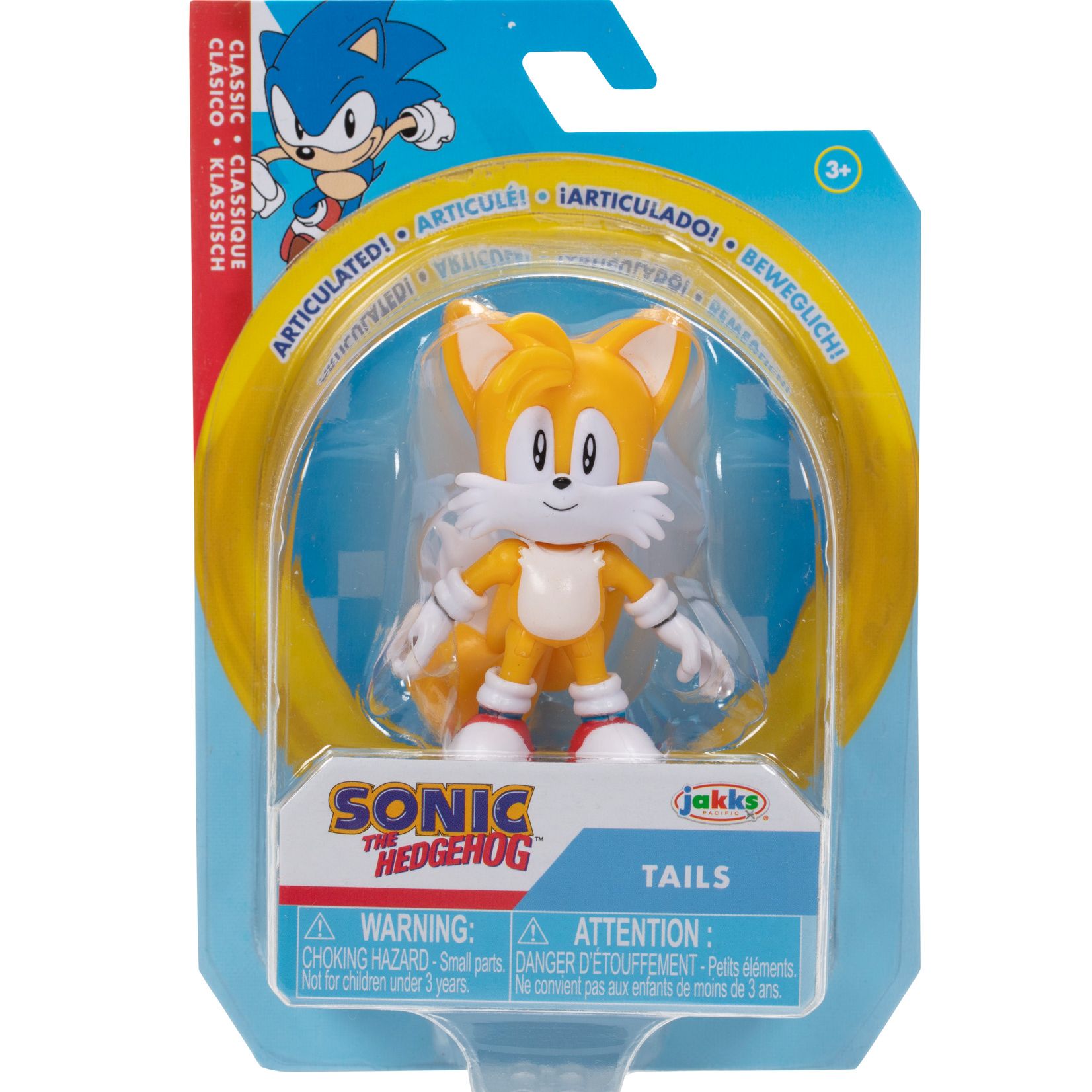 Sonic The Hedgehog 2.5-inch Classic Tails Action Figure, Bendable & Articulated Collectible Toy