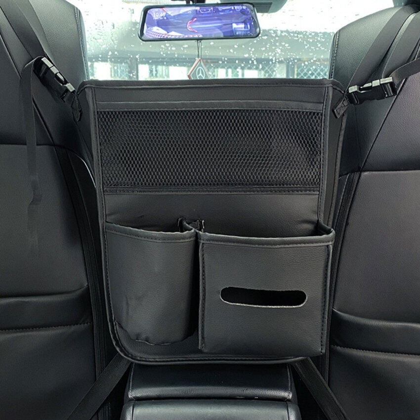 Leather Car Storage Bag Interior Auto Seat Middle Box Seat Back Hanger Stowing Tidying Hanging Net Pocket Organizers for Car