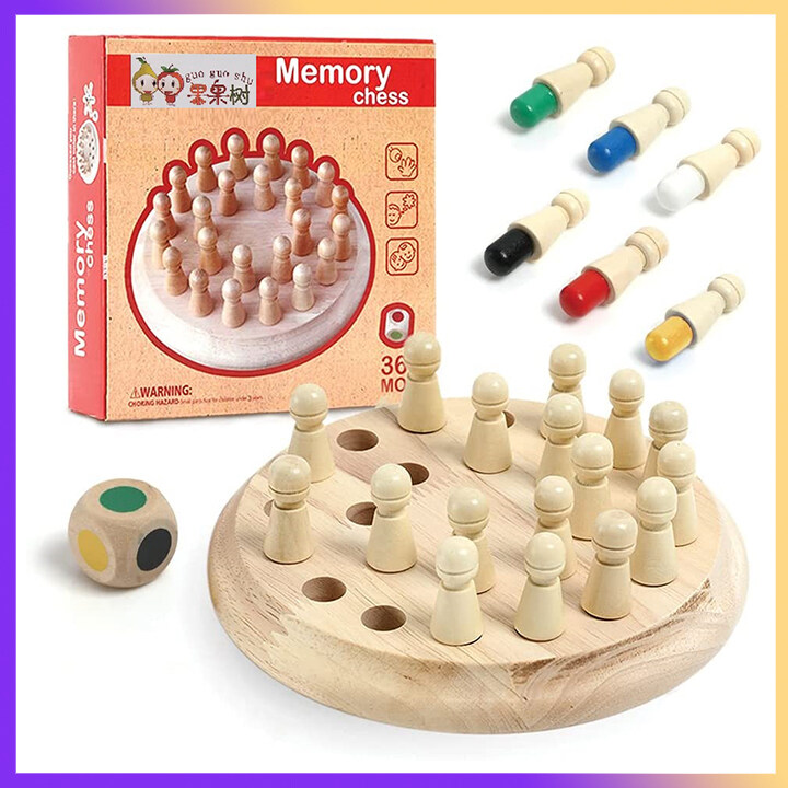 Wooden Memory Match Stick Chess Game | Parent-Child Interaction Color Toys | Funny Block Board Game for Kids | Brain Teaser for Boys and Girls 3 4 5 + Years Children | Birthday Gift