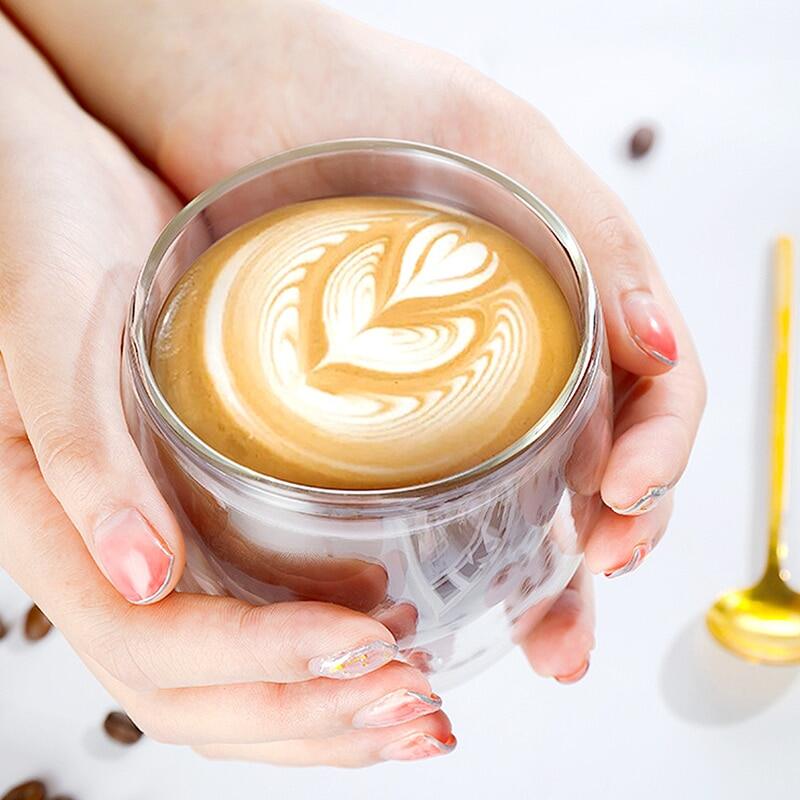 2-6PCS 80-650Ml Double Wall Glass Clear Heat Resistant Tea Cups Healthy Drinkware Coffee Milk Mug Insulated Shot Glass Gift Set